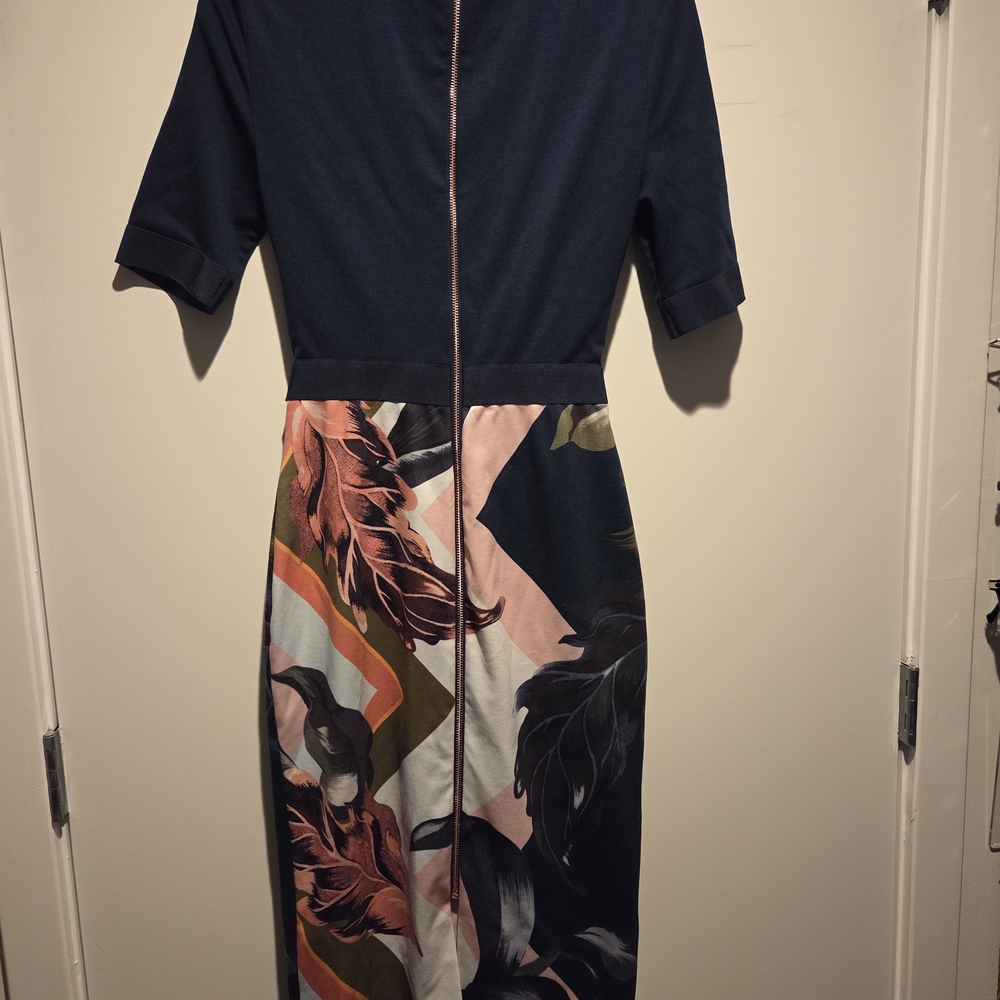 Elegant Ted Baker Navy and Floral Dress - Picture 7 of 9